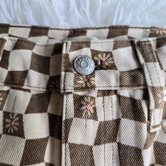 NWT Madewell Checkered Daisy Denim Mini Skirt - Picture 2 of 6